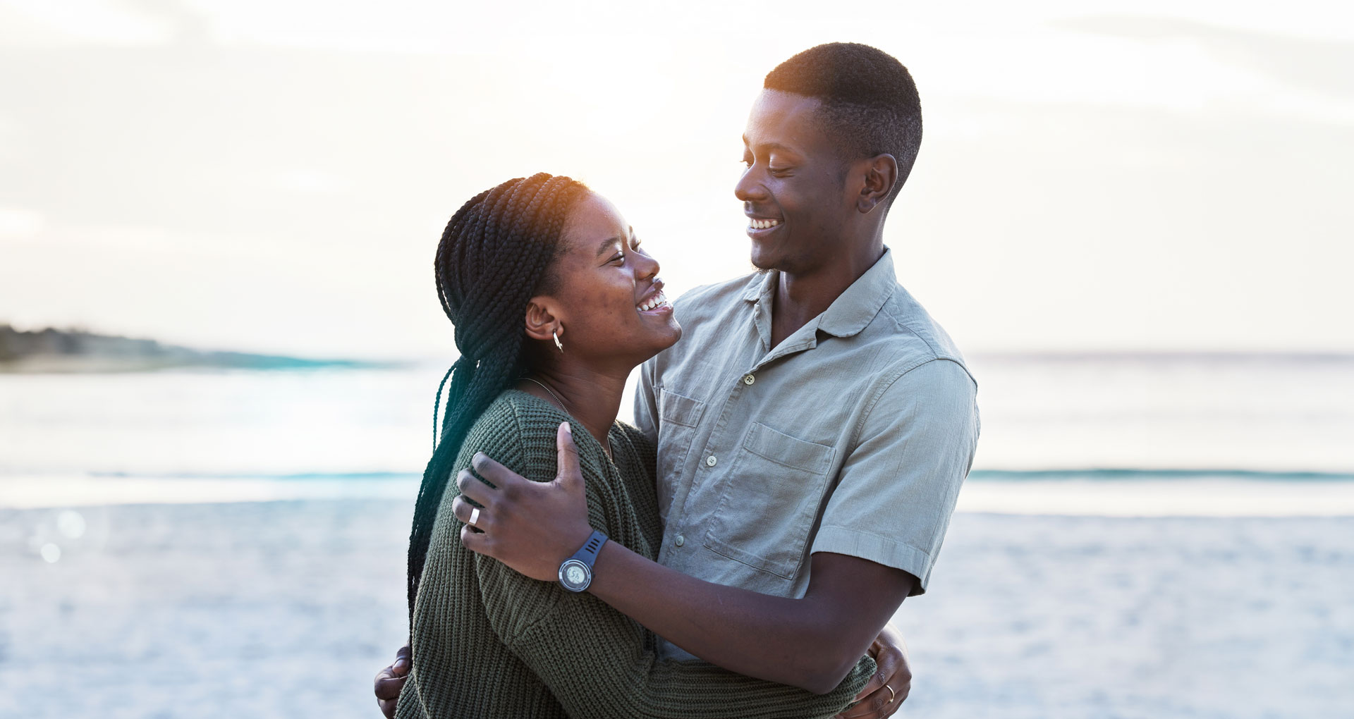 Couple embracing